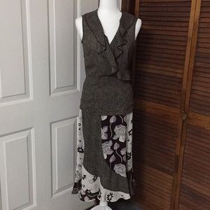 [Dress-U] 2-piece Dress - wrap top and skirt